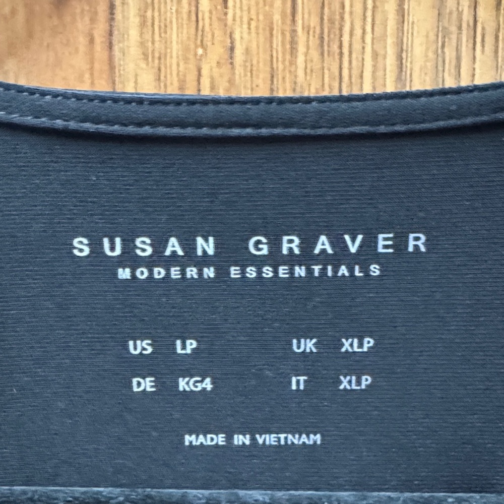Susan Graver Classic Black Short Sleeve Top - Picture 2 of 6